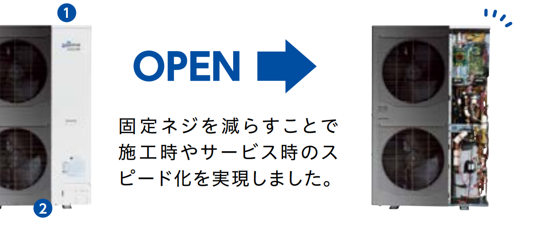 ●サービスパネルのパネル固定用ネジ削減