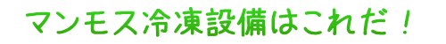 マンモス冷凍設備はこれだ！