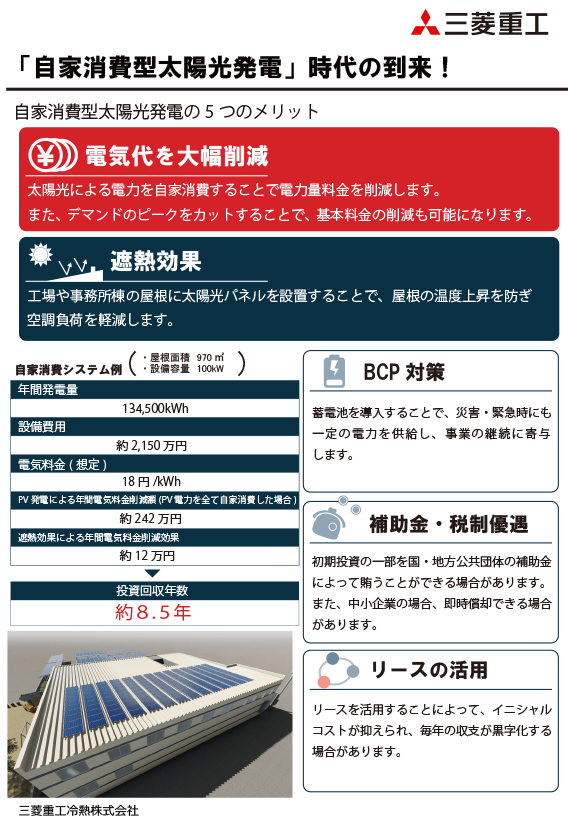 「自家消費型太陽光発電」時代の到来！