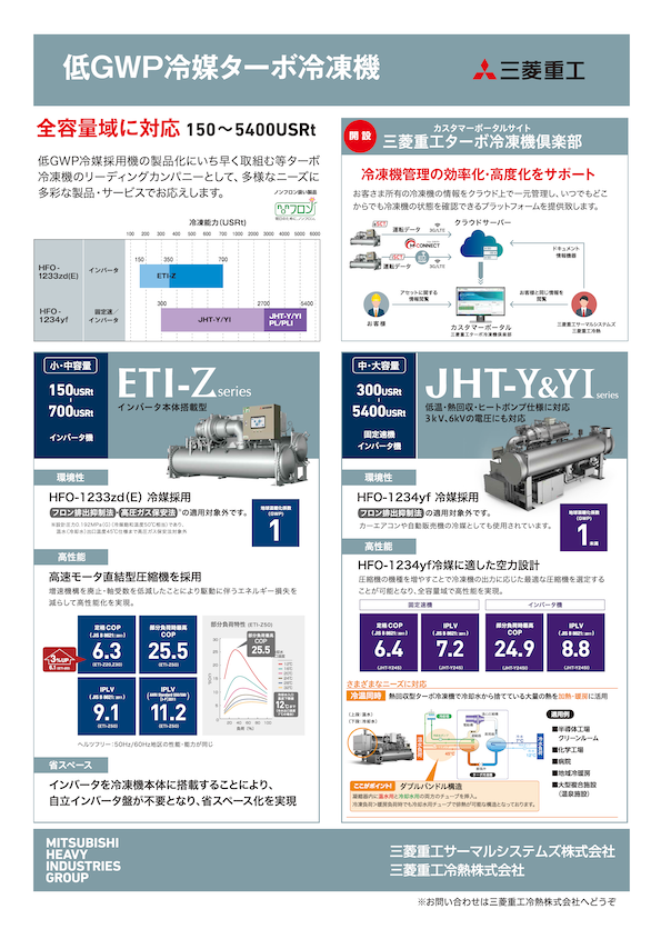 低GWP冷媒ターボ冷凍機