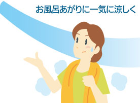 お風呂上がりに⼀気に涼しく